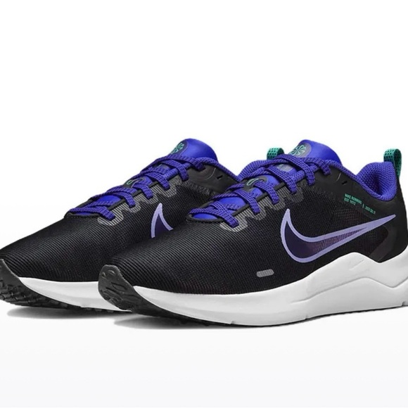 Nike Downshifter 12 Black Lapis Blue Women Running Work out Shoe DD9294-003 - Picture 1 of 11